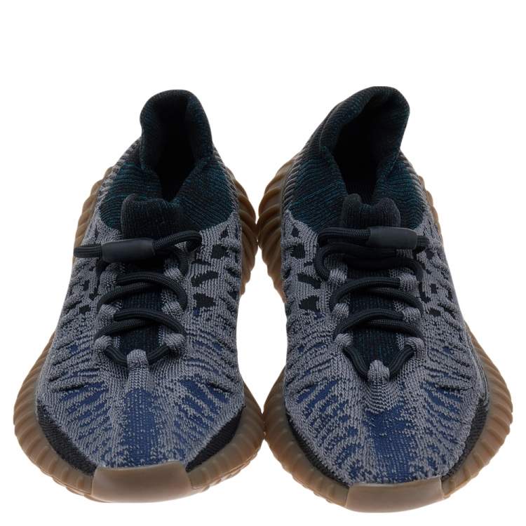 Pre Owned Yeezy x Adidas Blue Knit Fabric Boost 350 V2 CMPCT Slate Blue Sneakers Size 40 2/3