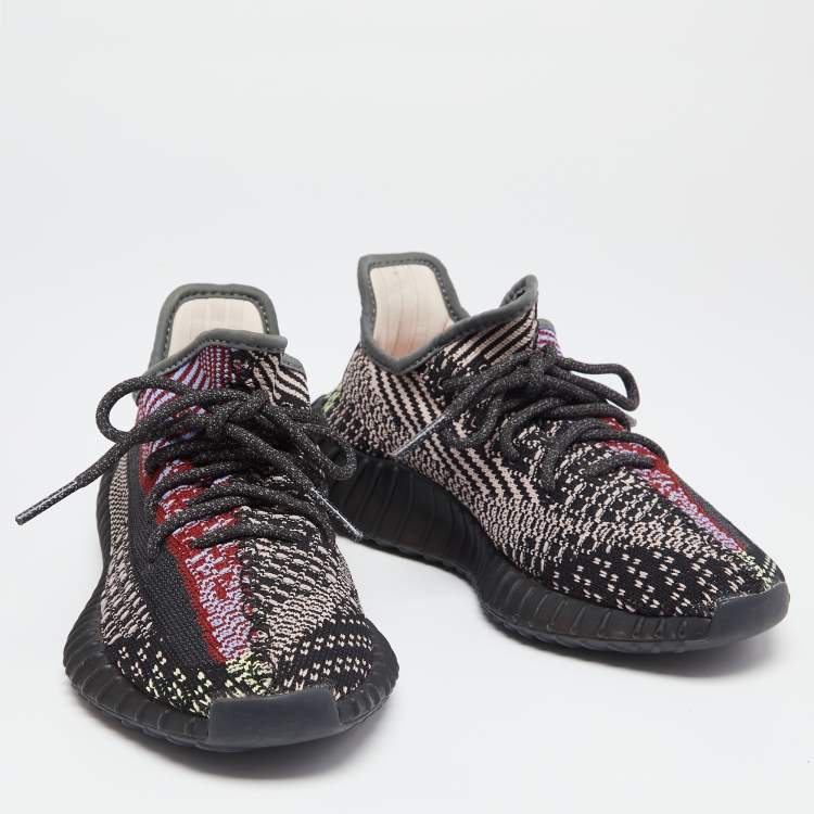 Pre Owned Yeezy x Adidas Multicolor Knit Fabric Boost 350 V2  Sneakers Size 36 2/3