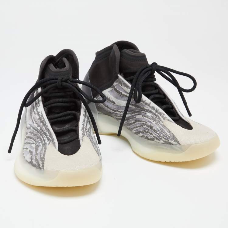 Pre Owned Yeezy x Adidas Grey/Black Mesh and Fabric QNTM Sneakers Size 42