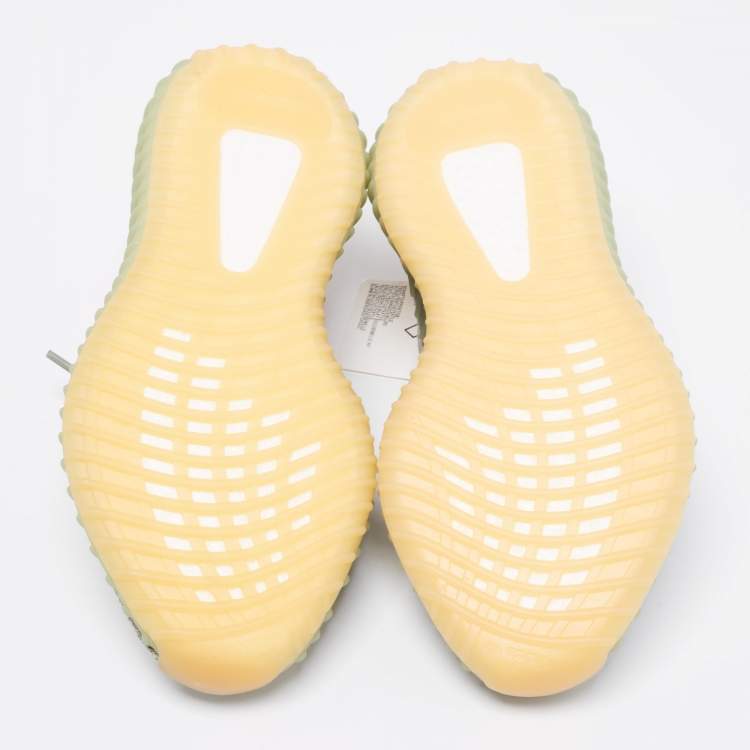 Pre Owned Yeezy x Adidas Light Green/Grey Knit Fabric Boost 350 V2 Desert Sage Sneakers Size 39 1/3