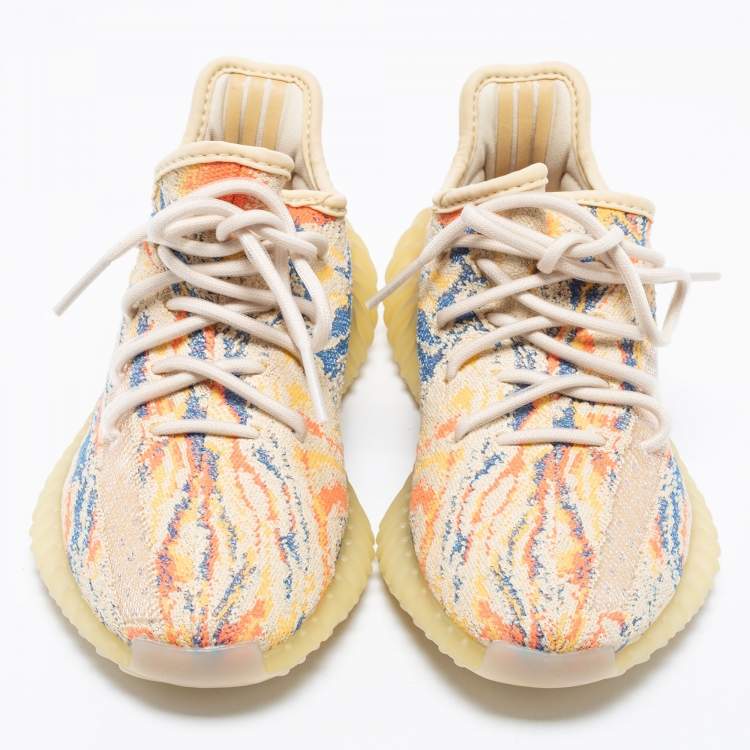 مملوكة مسبقًا Yeezy Multicolor Knit Fabric Boost 350 V2 Mx Oat Sneakers Size 36