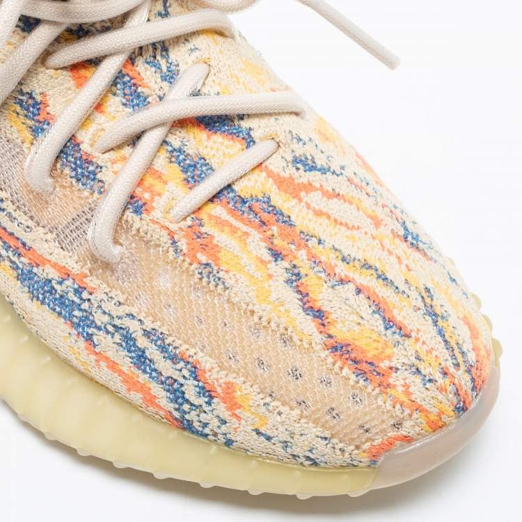 مملوكة مسبقًا Yeezy Multicolor Knit Fabric Boost 350 V2 Mx Oat Sneakers Size 36