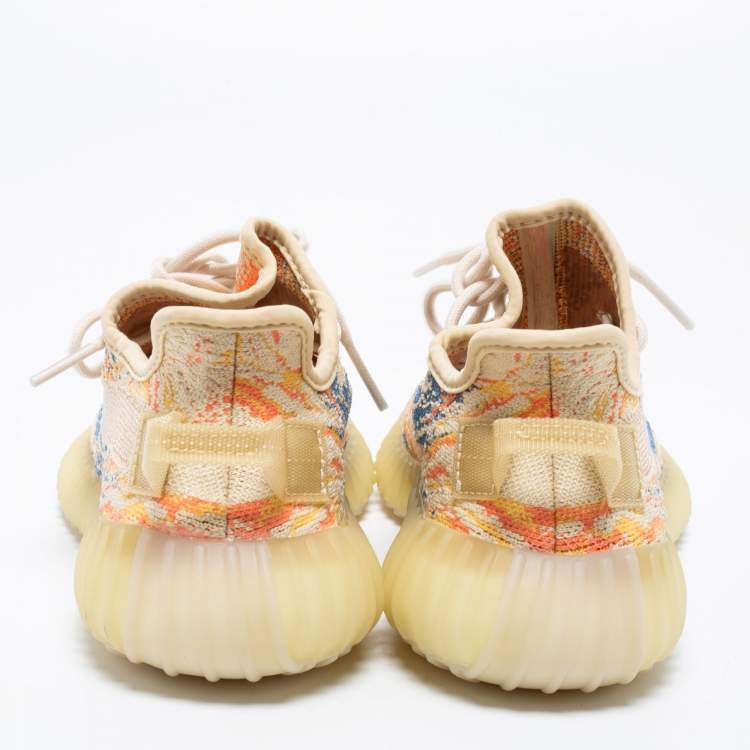 مملوكة مسبقًا Yeezy Multicolor Knit Fabric Boost 350 V2 Mx Oat Sneakers Size 36