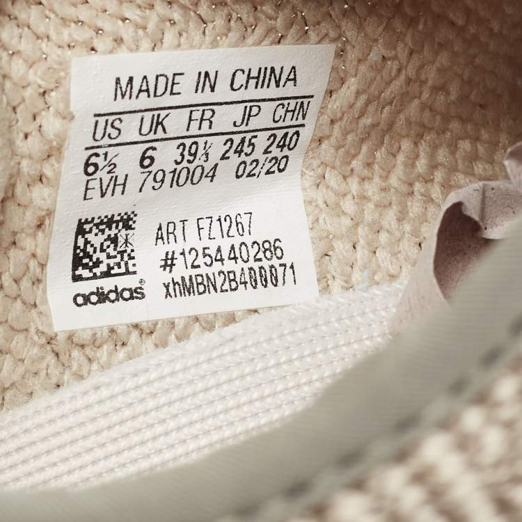 Pre Owned Yeezy x Adidas Brown Knit Fabric Boost 350 V2 Zyon Low-Top Sneakers Size 39 1/3