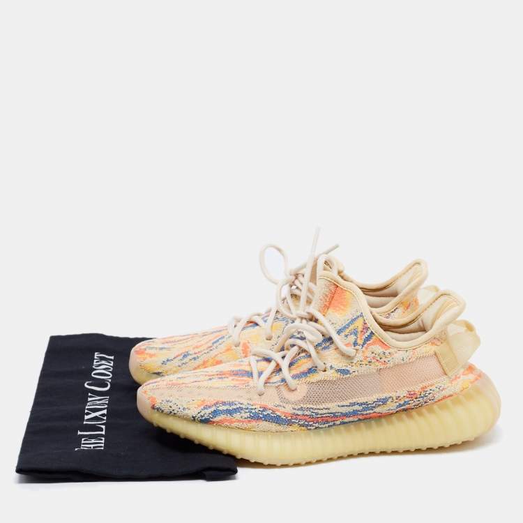Pre Owned Yeezy x adidas Multicolor Knit Fabric Boost-350-v2-Mx-Oat Sneakers Size 40 2/3