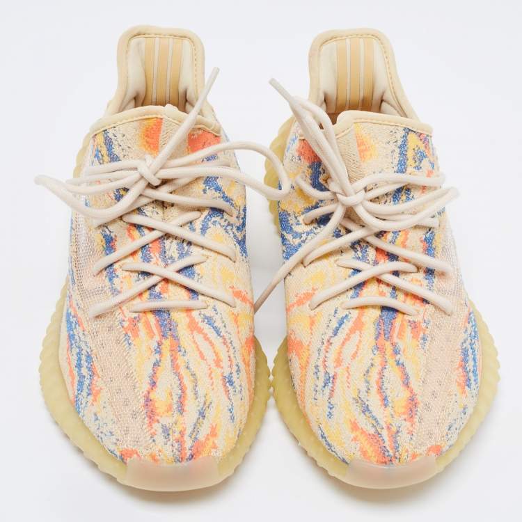 Pre Owned Yeezy x adidas Multicolor Knit Fabric Boost-350-v2-Mx-Oat Sneakers Size 40 2/3