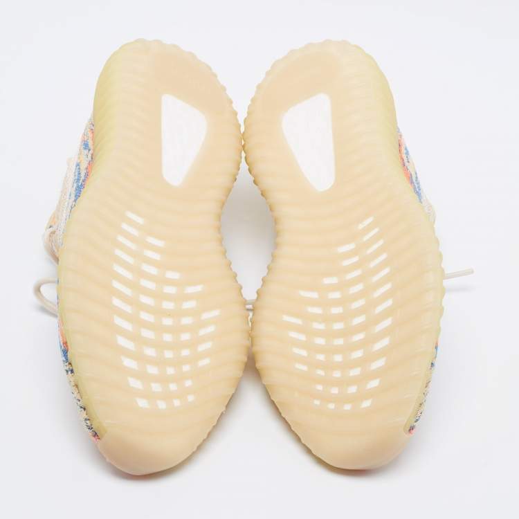 Pre Owned Yeezy x adidas Multicolor Knit Fabric Boost-350-v2-Mx-Oat Sneakers Size 40 2/3