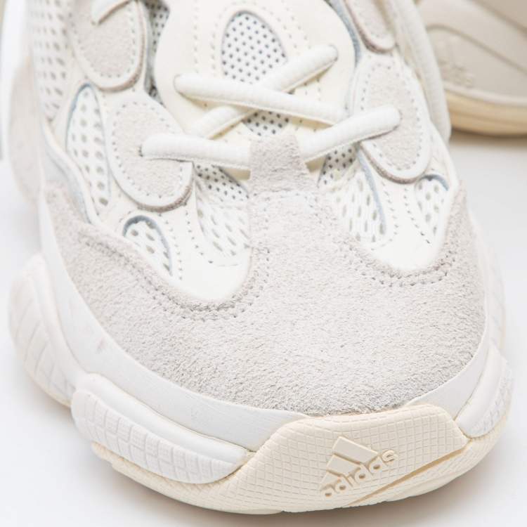 Pre Owned Yeezy x Adidas White/Grey Suede and Fabric  Yeezy 500 Sneakers Size 38