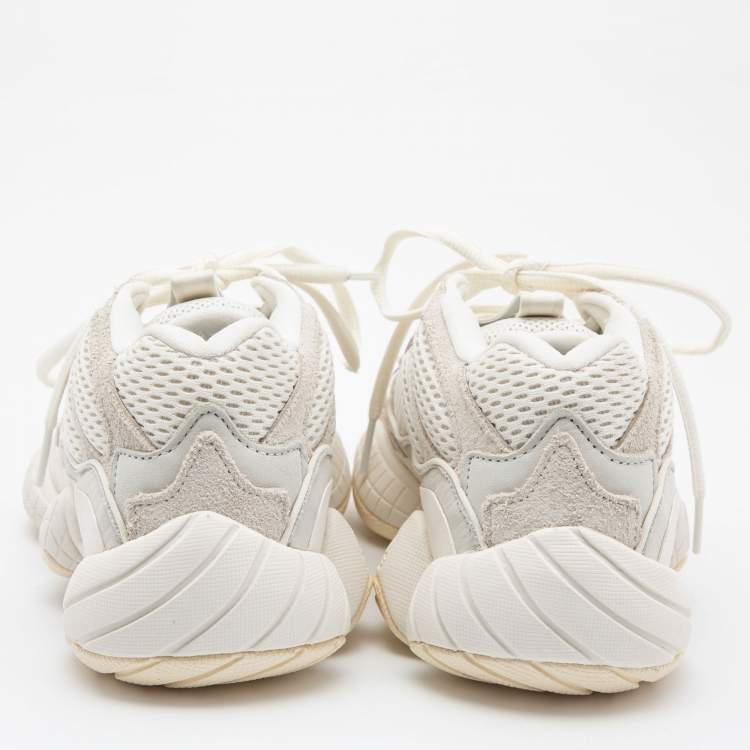 Pre Owned Yeezy x Adidas White/Grey Suede and Fabric  Yeezy 500 Sneakers Size 38