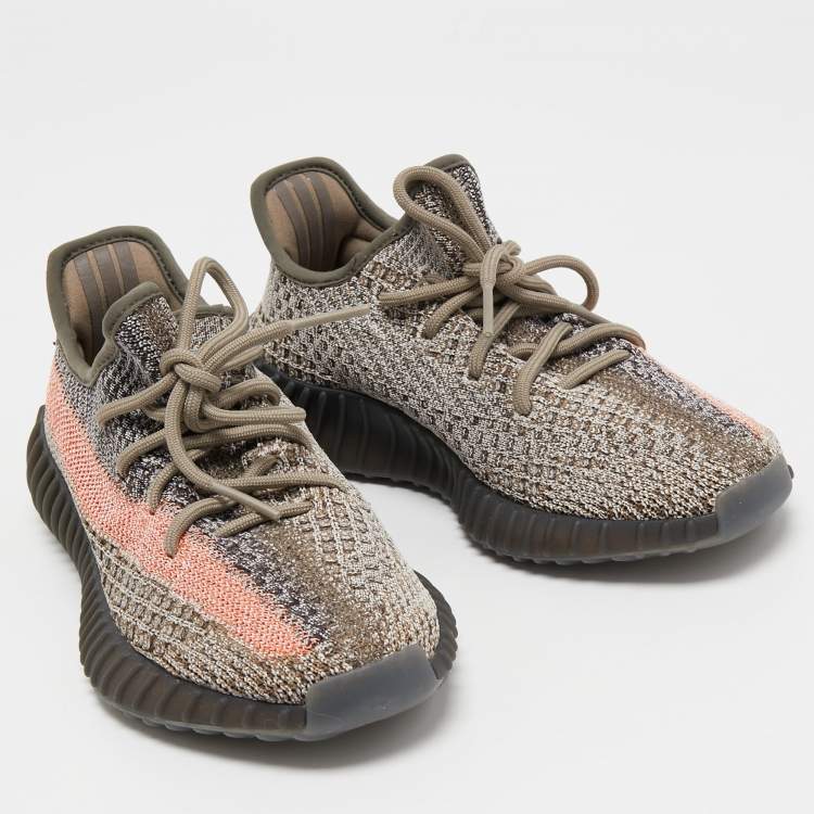 مملوكة مسبقًا Yeezy x Adidas Multicolor Knit Fabric Boost 350 V2 Ash Stone Sneakers Size 36 2/3
