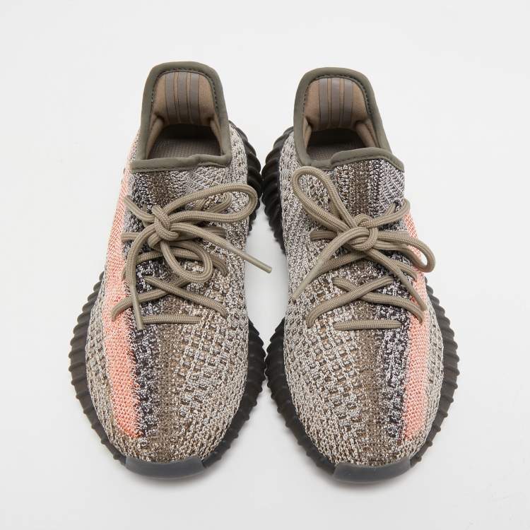 مملوكة مسبقًا Yeezy x Adidas Multicolor Knit Fabric Boost 350 V2 Ash Stone Sneakers Size 36 2/3