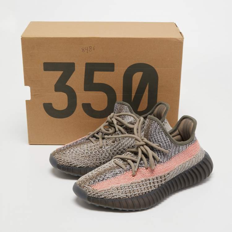 مملوكة مسبقًا Yeezy x Adidas Multicolor Knit Fabric Boost 350 V2 Ash Stone Sneakers Size 36 2/3