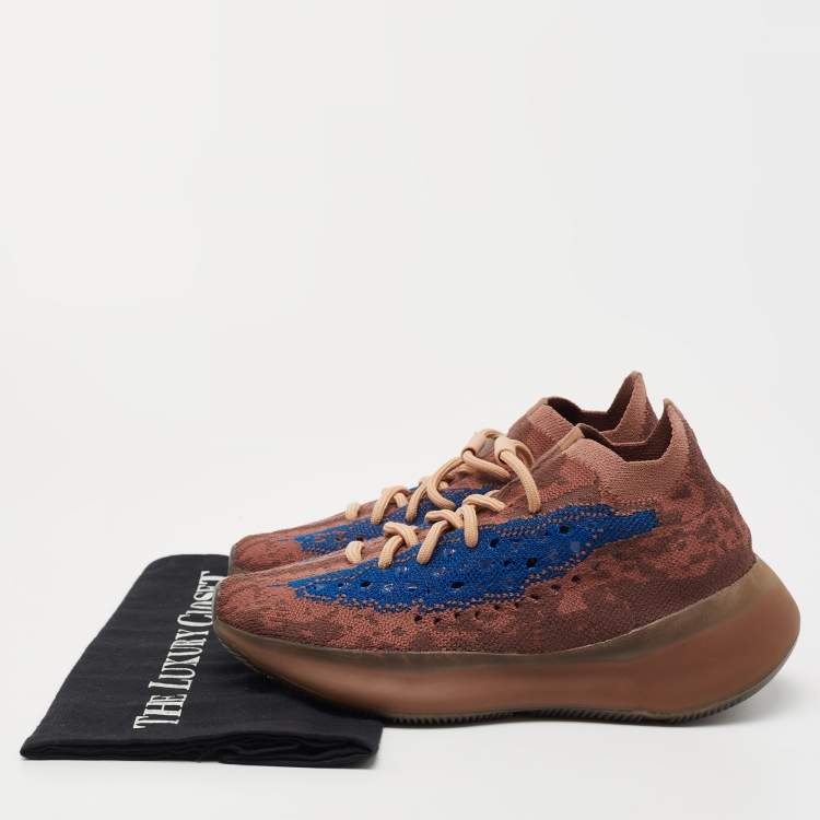 مملوكة مسبقًا Adidas x Yeezy Multicolor Knit Fabric Boost 380 Azure Sneakers Size 37 1/3