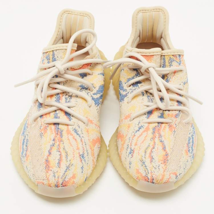 Pre Owned Yeezy Multicolor Knit Fabric Boost 350 V2 Mx Oat Sneakers Size FR 36
