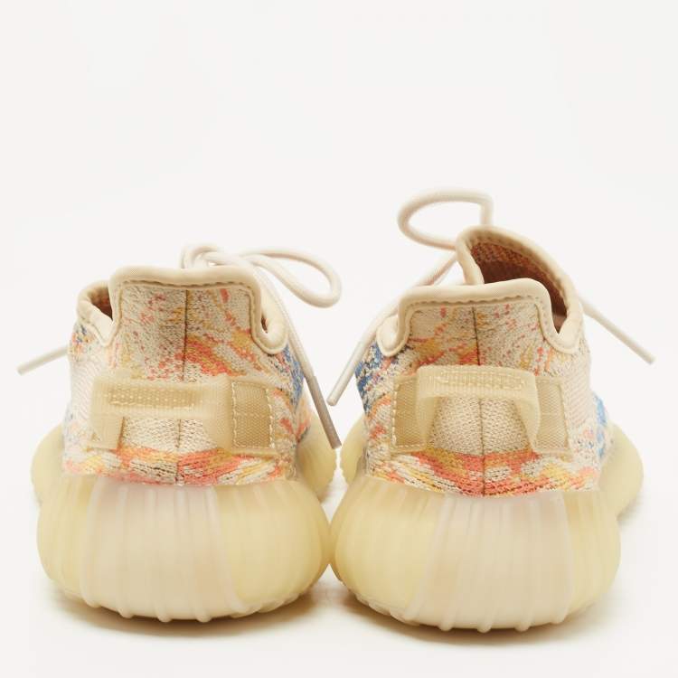 Pre Owned Yeezy Multicolor Knit Fabric Boost 350 V2 Mx Oat Sneakers Size FR 36
