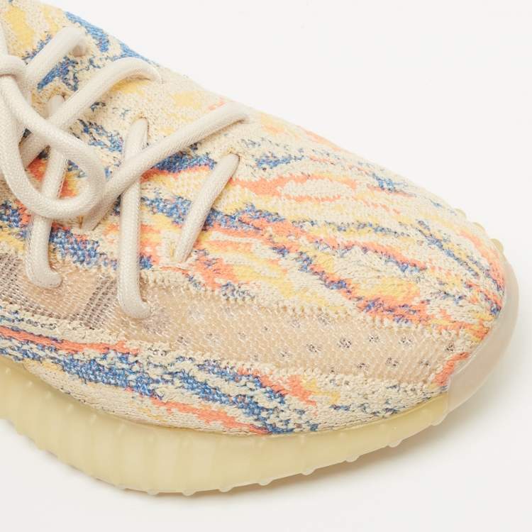 Pre Owned Yeezy Multicolor Knit Fabric Boost 350 V2 Mx Oat Sneakers Size FR 36