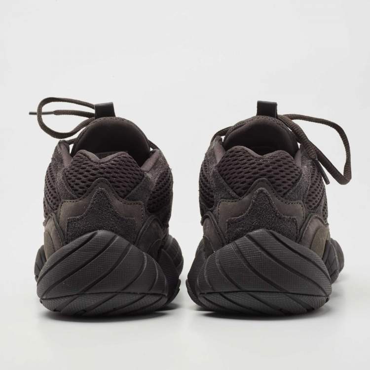 Pre Owned Yeezy x Adidas Black Mesh and Suede Boost 500 Utility Black Sneakers Size 38 2/3