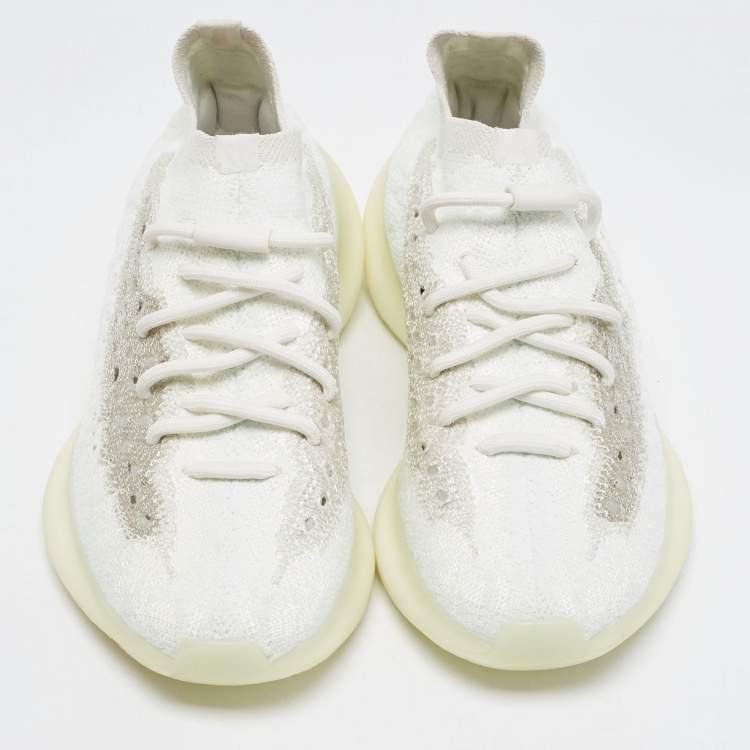 Pre Owned Yeezy x Adidas White Fabric Boost 380 calcite-glow Sneakers Size 38