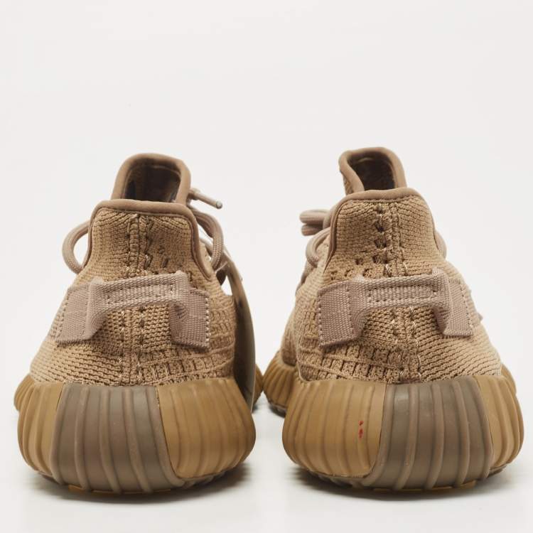 مملوكة مسبقًا Yeezy x Adidas Brown Mesh and Fabric Boost 350 V2 Earth Sneakers Size 39 1/3