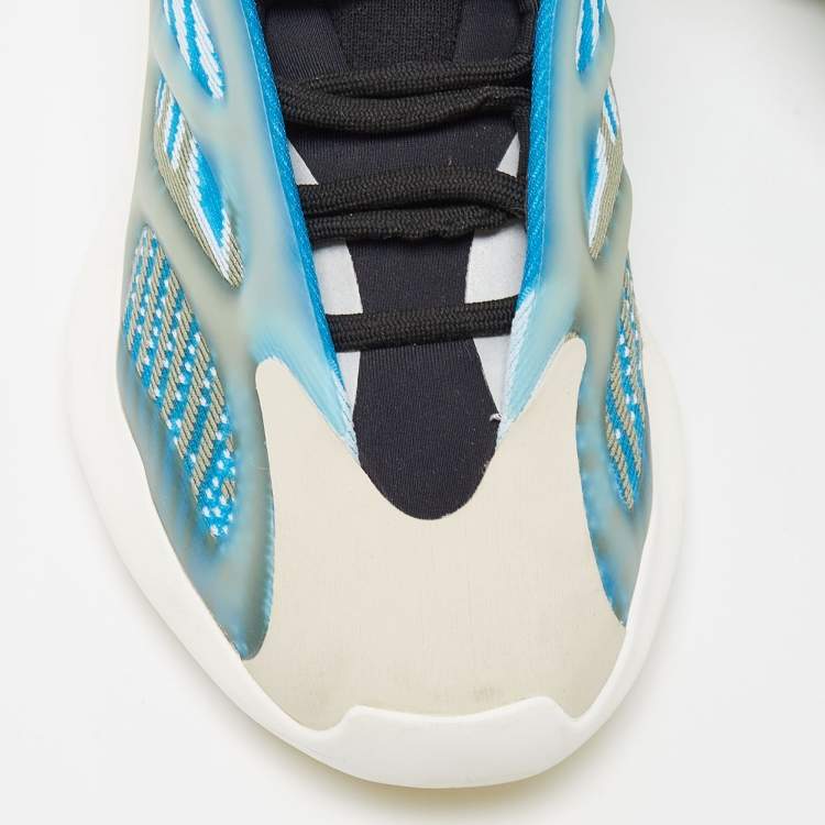 Pre Owned Yeezy x Adidas Blue/White Knit Fabric Yeezy 700 V3 Arzareth Sneakers Size 39 1/3