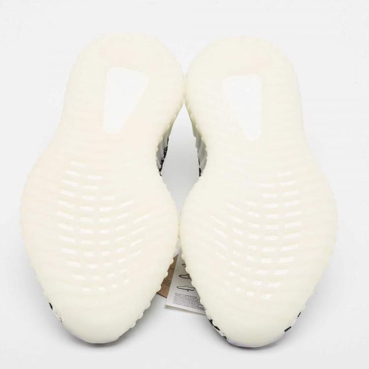 Pre Owned Yeezy x adidas White/Black Knit Fabric Boost 350 V2 Zebra Sneakers Size 41 1/3