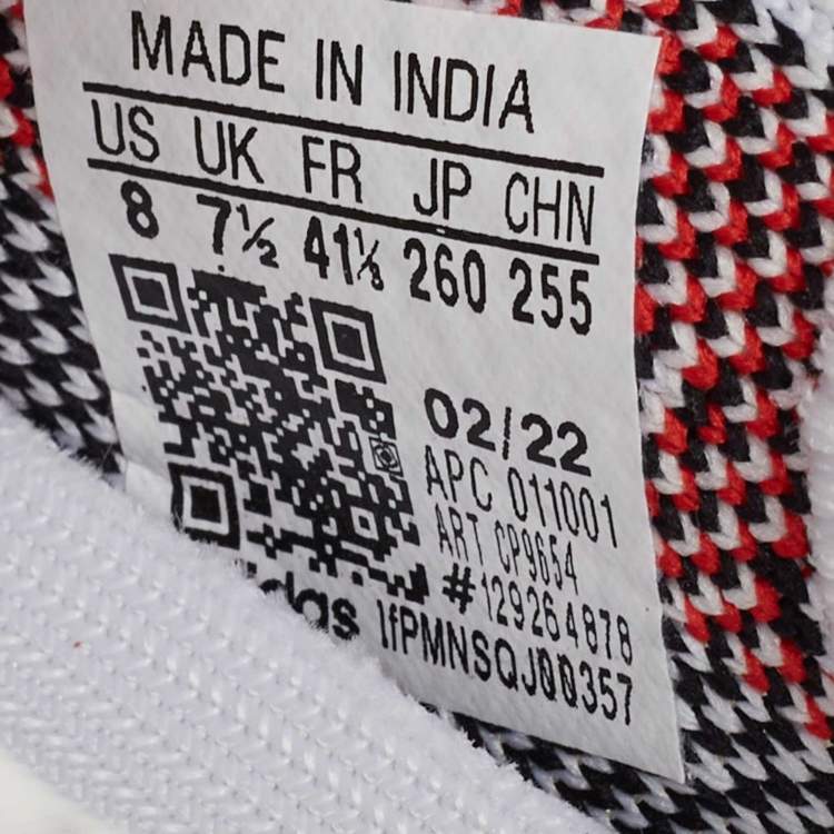 Pre Owned Yeezy x adidas White/Black Knit Fabric Boost 350 V2 Zebra Sneakers Size 41 1/3