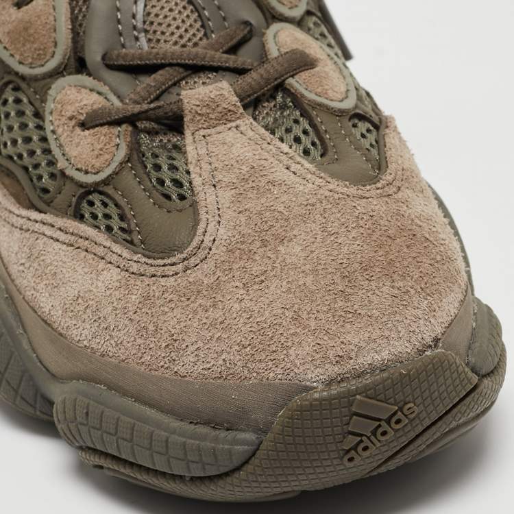 Pre Owned Yeezy x Adidas Brown Suede and Mesh 500 Clay Brown Sneakers Size 39 1/3