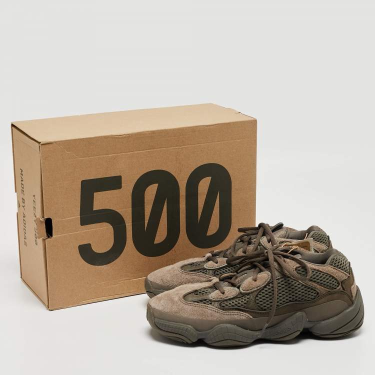 Pre Owned Yeezy x Adidas Brown Suede and Mesh 500 Clay Brown Sneakers Size 39 1/3
