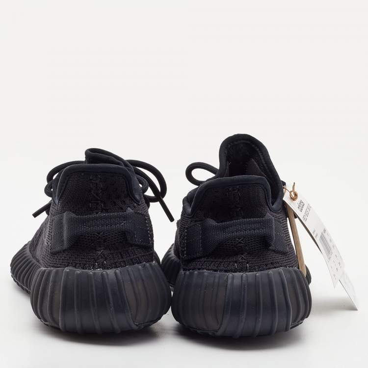 Pre Owned Yeezy x Adidas Black Fabric Boost 350 V2 Cinder Sneakers Size 38