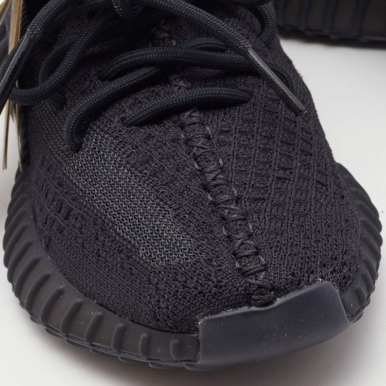 Pre Owned Yeezy x Adidas Black Fabric Boost 350 V2 Cinder Sneakers Size 38