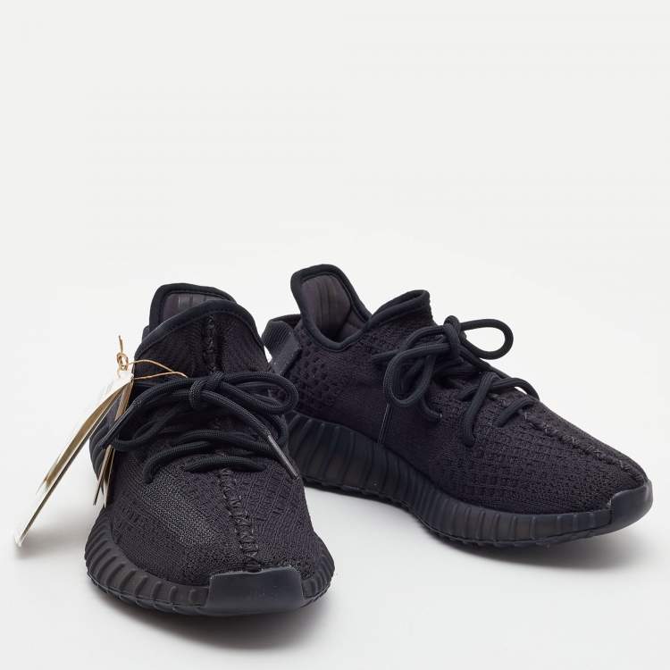 Pre Owned Yeezy x Adidas Black Fabric Boost 350 V2 Cinder Sneakers Size 38