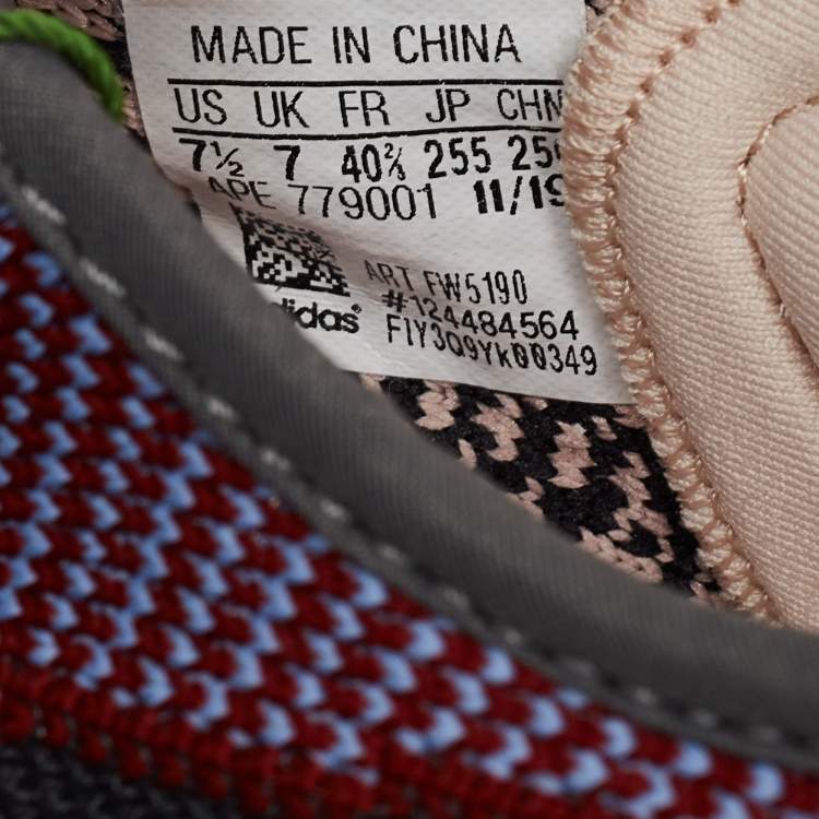 Pre Owned Yeezy x Adidas Multicolor Knit Fabric Boost 350 V2 Yecheil (Non-Reflective) Sneakers Size 40 2/3