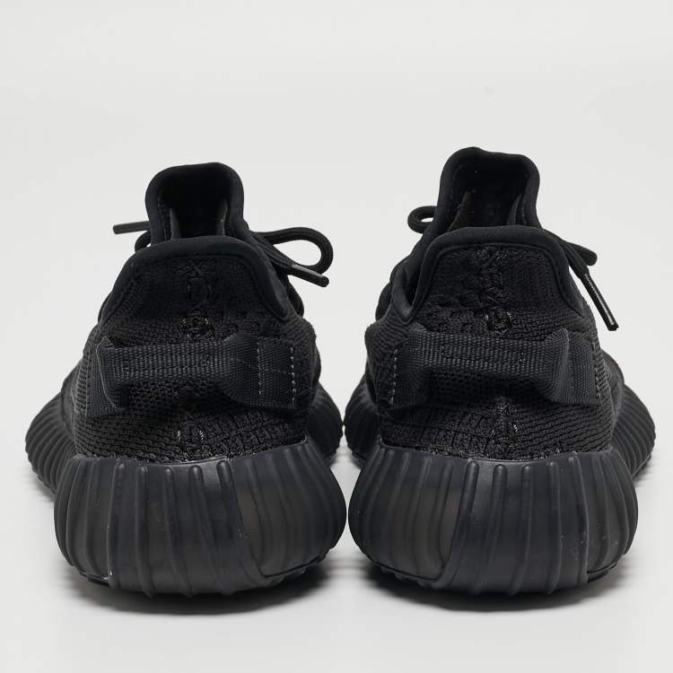 مملوكة مسبقًا Yeezy x Adidas Black Knit Fabric Boost 350 V2 Onyx Sneakers Size 40