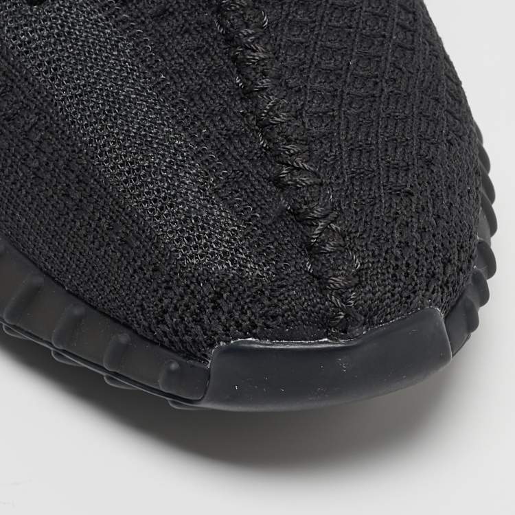 مملوكة مسبقًا Yeezy x Adidas Black Knit Fabric Boost 350 V2 Onyx Sneakers Size 40