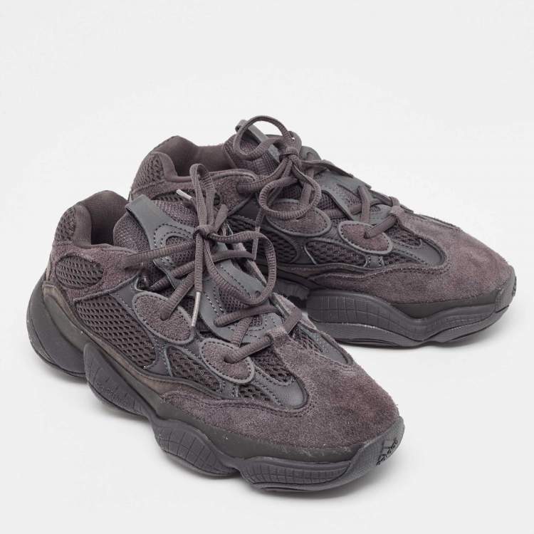 Pre Owned Yeezy x Adidas Black Suede and Mesh Yeezy 500 Utility Black Sneakers Size 38 2/3