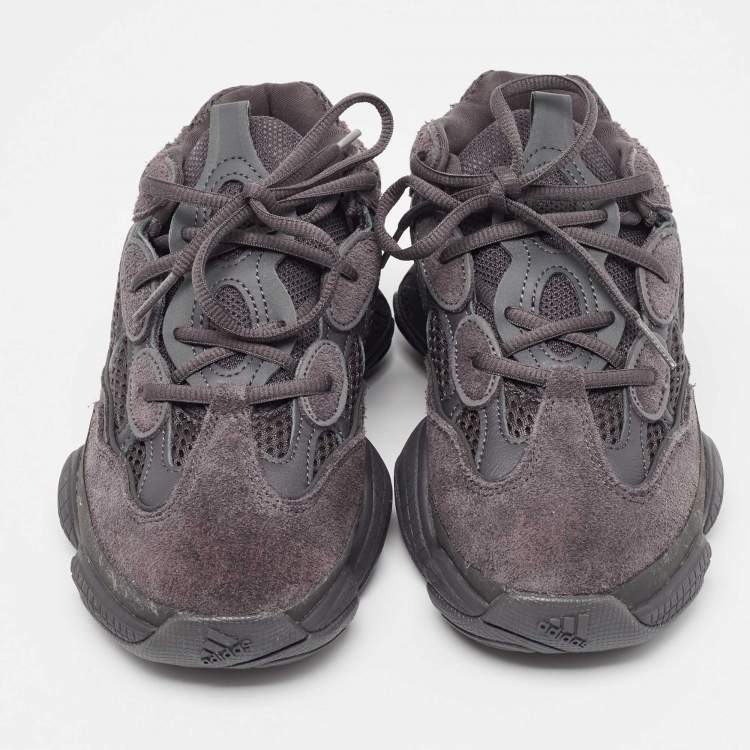 Pre Owned Yeezy x Adidas Black Suede and Mesh Yeezy 500 Utility Black Sneakers Size 38 2/3