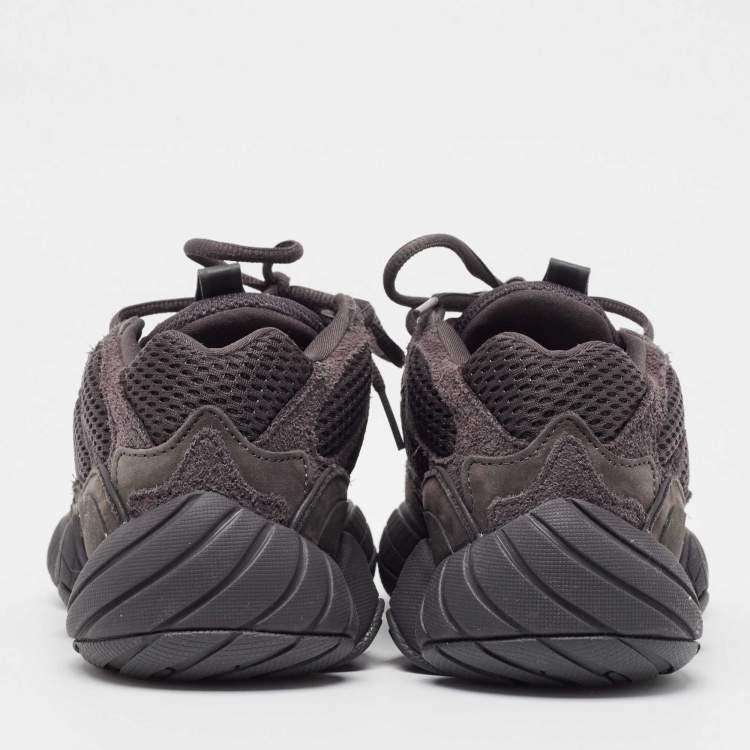 Pre Owned Yeezy x Adidas Black Suede and Mesh Yeezy 500 Utility Black Sneakers Size 38 2/3
