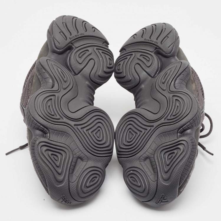 Pre Owned Yeezy x Adidas Black Suede and Mesh Yeezy 500 Utility Black Sneakers Size 38 2/3