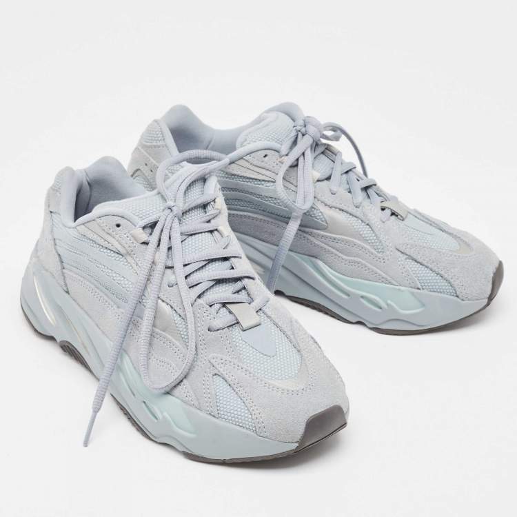 Pre Owned Yeezy x Adidas Blue Mesh and Suede Boost 700 V2 Hospital Blue Sneakers Size 39 1/3