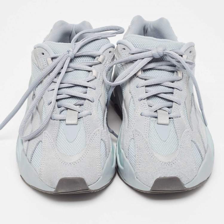 Pre Owned Yeezy x Adidas Blue Mesh and Suede Boost 700 V2 Hospital Blue Sneakers Size 39 1/3