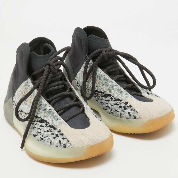 Pre Owned Yeezy x Adidas Multicolor Knit and Fabric QNTM Sea Teal Sneakers Size 39 1/3