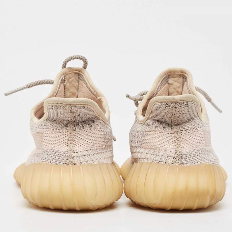 Pre Owned Yeezy x Adidas Pink Knit Fabric Boost 350 V2 Synth Non Reflective Sneakers Size 39 1/3