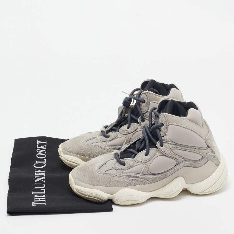 Pre Owned Yeezy x Adidas Grey Suede and Leather Yeezy 500  Sneakers Size 37.5
