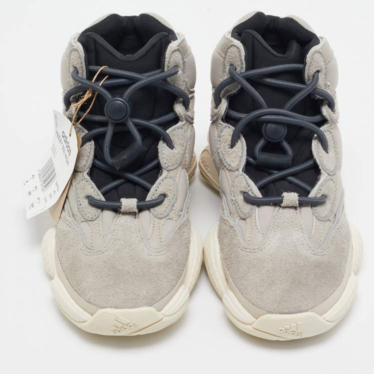 Pre Owned Yeezy x Adidas Grey Suede and Leather Yeezy 500  Sneakers Size 37.5