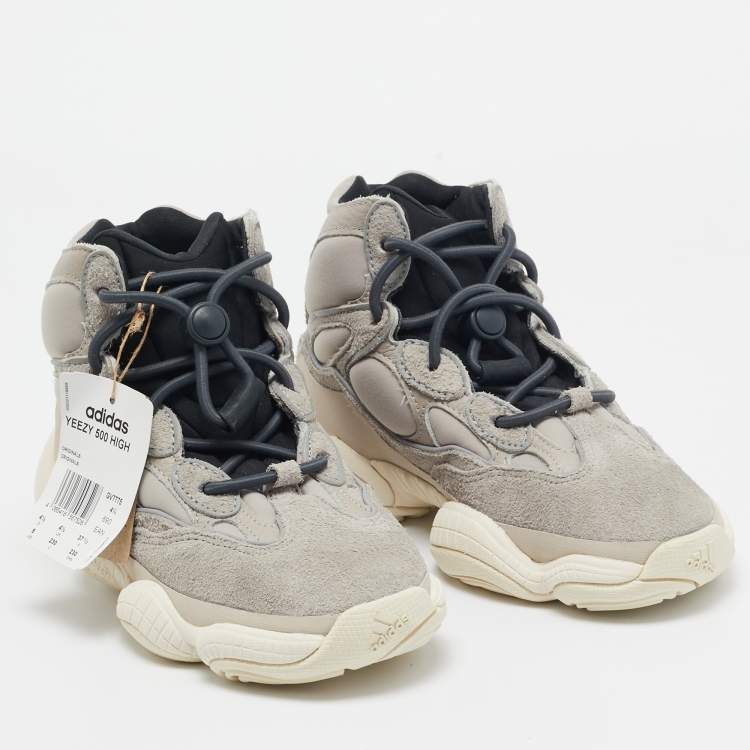 Pre Owned Yeezy x Adidas Grey Suede and Leather Yeezy 500  Sneakers Size 37.5