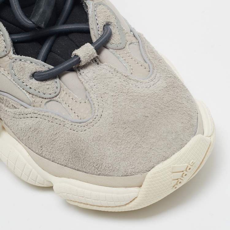 Pre Owned Yeezy x Adidas Grey Suede and Leather Yeezy 500  Sneakers Size 37.5
