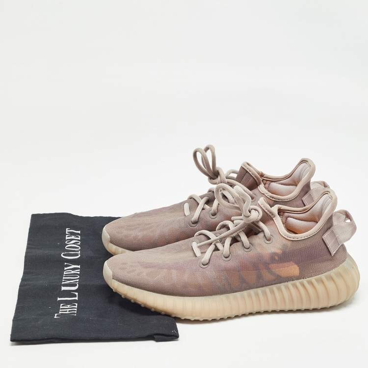 Pre Owned Yeezy x Adidas Brown Mesh Boost 350 V2 Mono Mist Sneakers Size 38