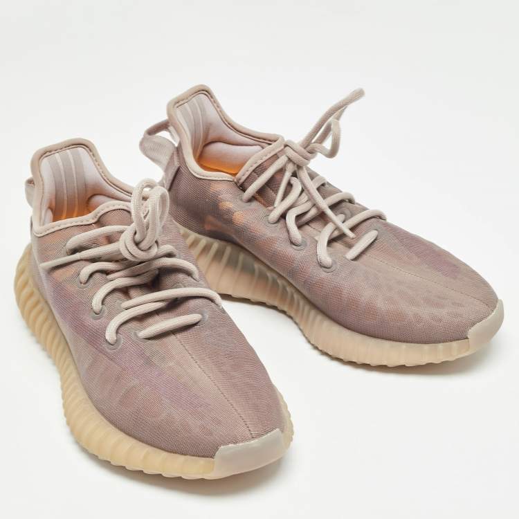 Pre Owned Yeezy x Adidas Brown Mesh Boost 350 V2 Mono Mist Sneakers Size 38