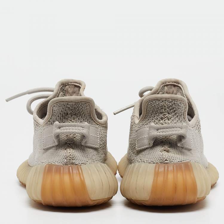 مملوكة مسبقًا Yeezy x adidas Grey Knit Fabric Boost 350 V2 Sesame Sneakers Size 36