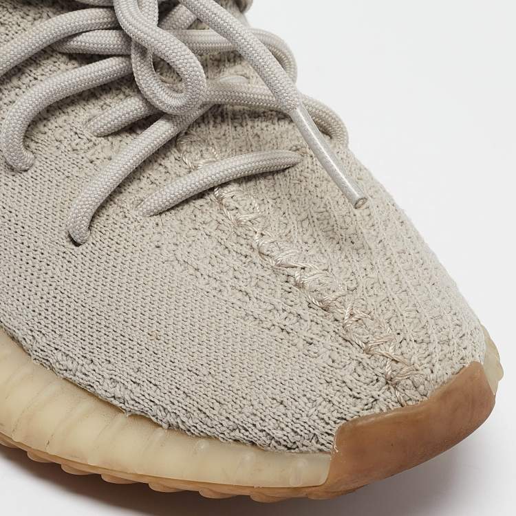 مملوكة مسبقًا Yeezy x adidas Grey Knit Fabric Boost 350 V2 Sesame Sneakers Size 36